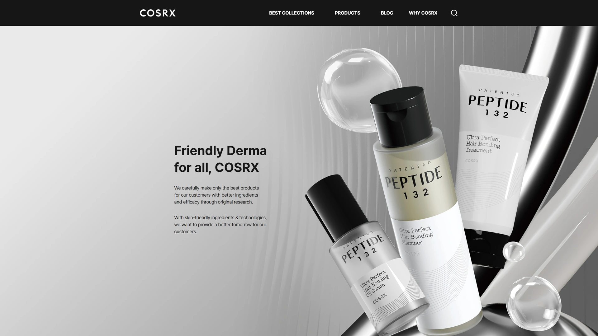 COSRX OFFICIAL BRAND SITE 웹사이트 구축 사례